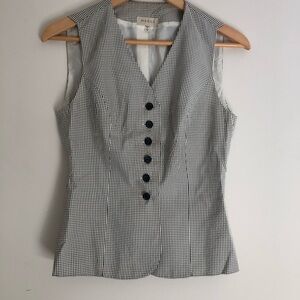 Mango Monochrome Checkered Sleeveless Vest